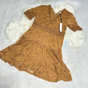 NSR Golden brown mustard dress New with Tags Size XL